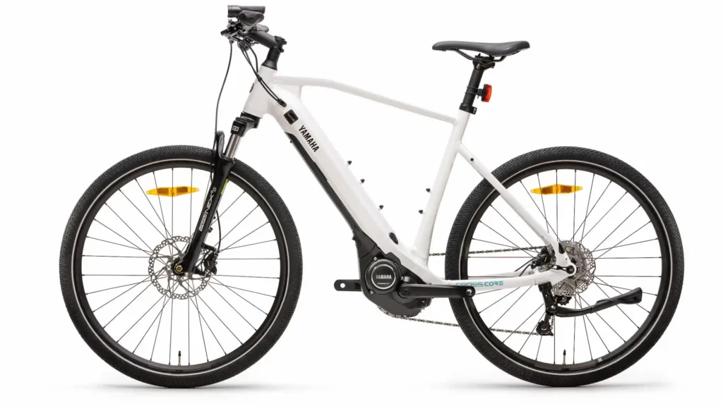 Alquiler de bicicleta eléctrica ebike Yamaha CROSSCORE RC blanca Trujbike